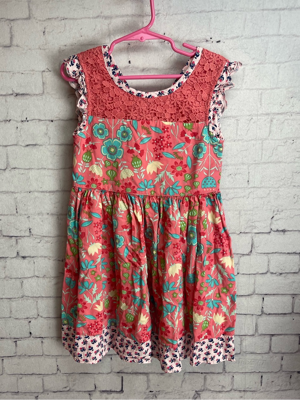 Matilda Jane Home away dress pink floral size 6